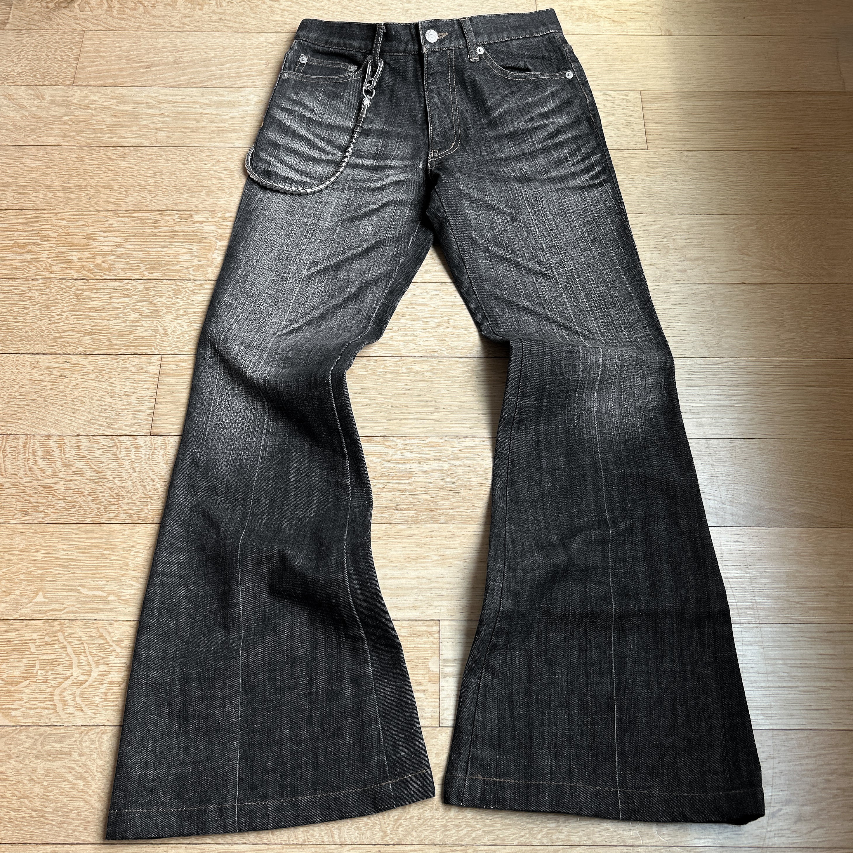 Tornado Mart Black Washed Flared Jeans