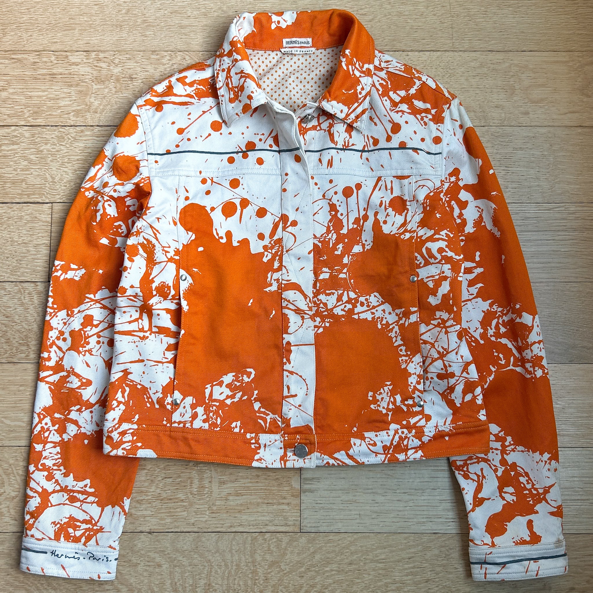 SS04 Hermes by Martin Margiela “Cheval Surprise” Splatter Paint Jacket