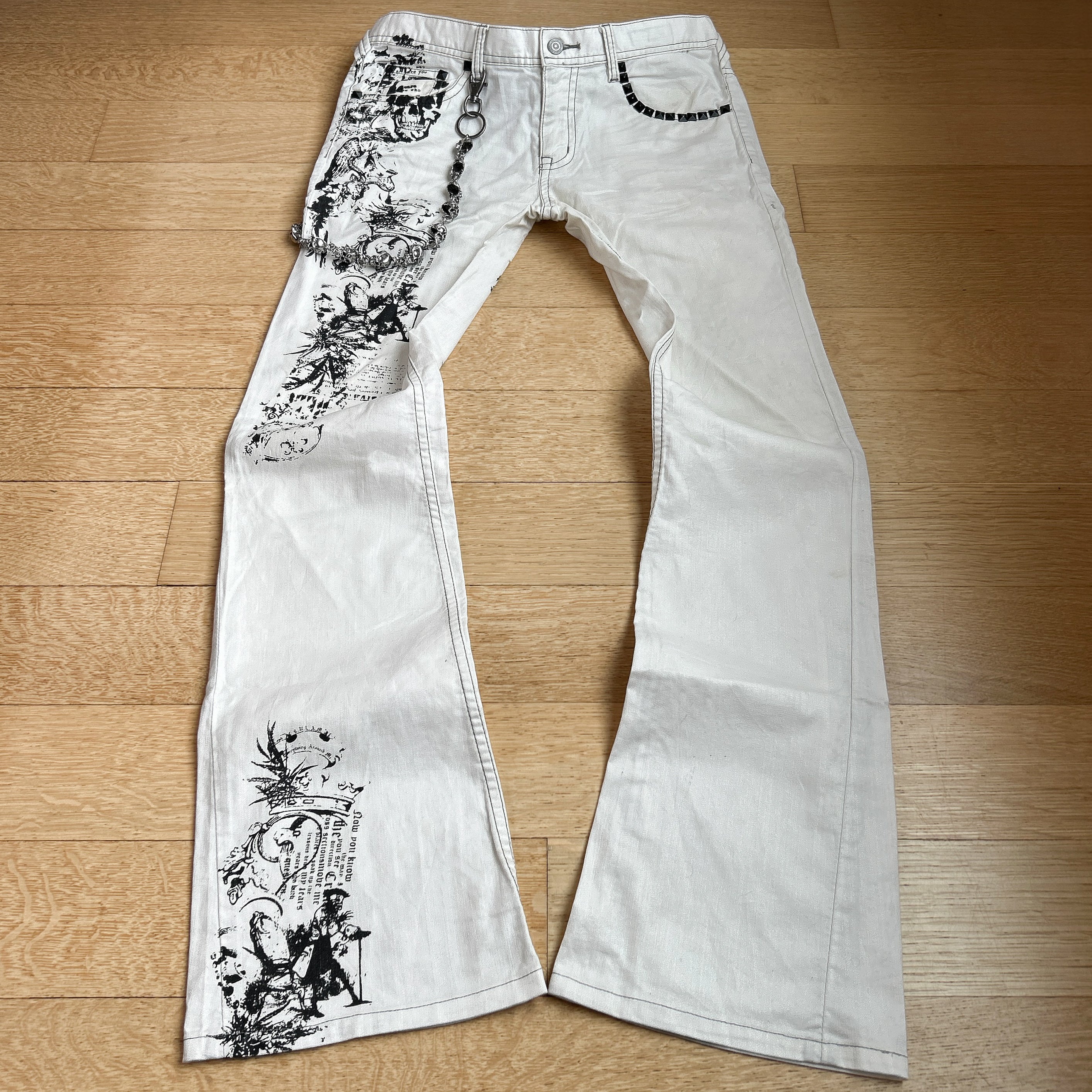 Tornado Mart “Tribal” Studded Flared Jeans