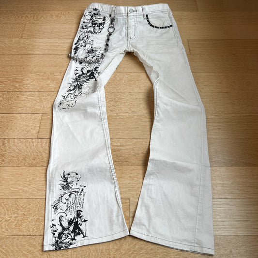 Tornado Mart “Tribal” Studded Flared Jeans