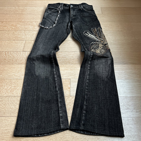 Tornado Mart Embroidered Baggy Flared Jeans