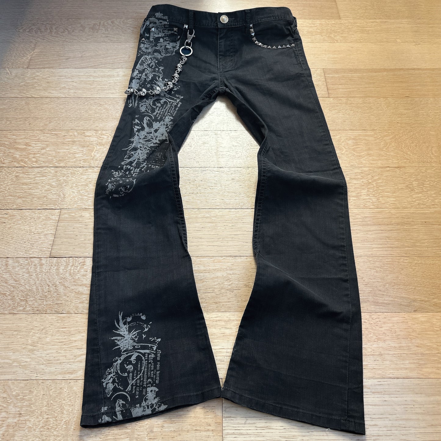 Tornado Mart “Tribal” Studded Flared Jeans