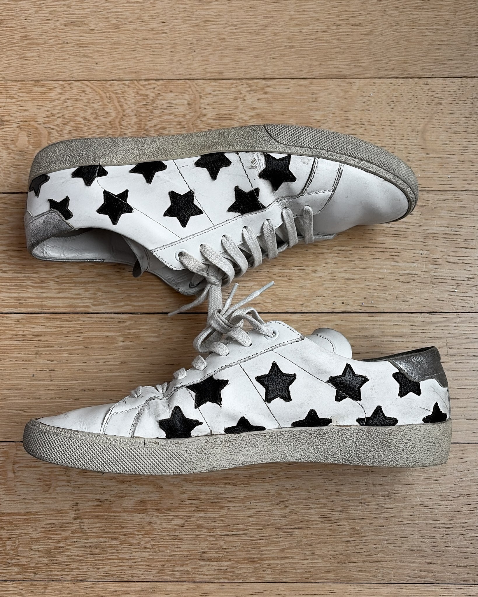 Saint Laurent Black & White Star Sneakers
