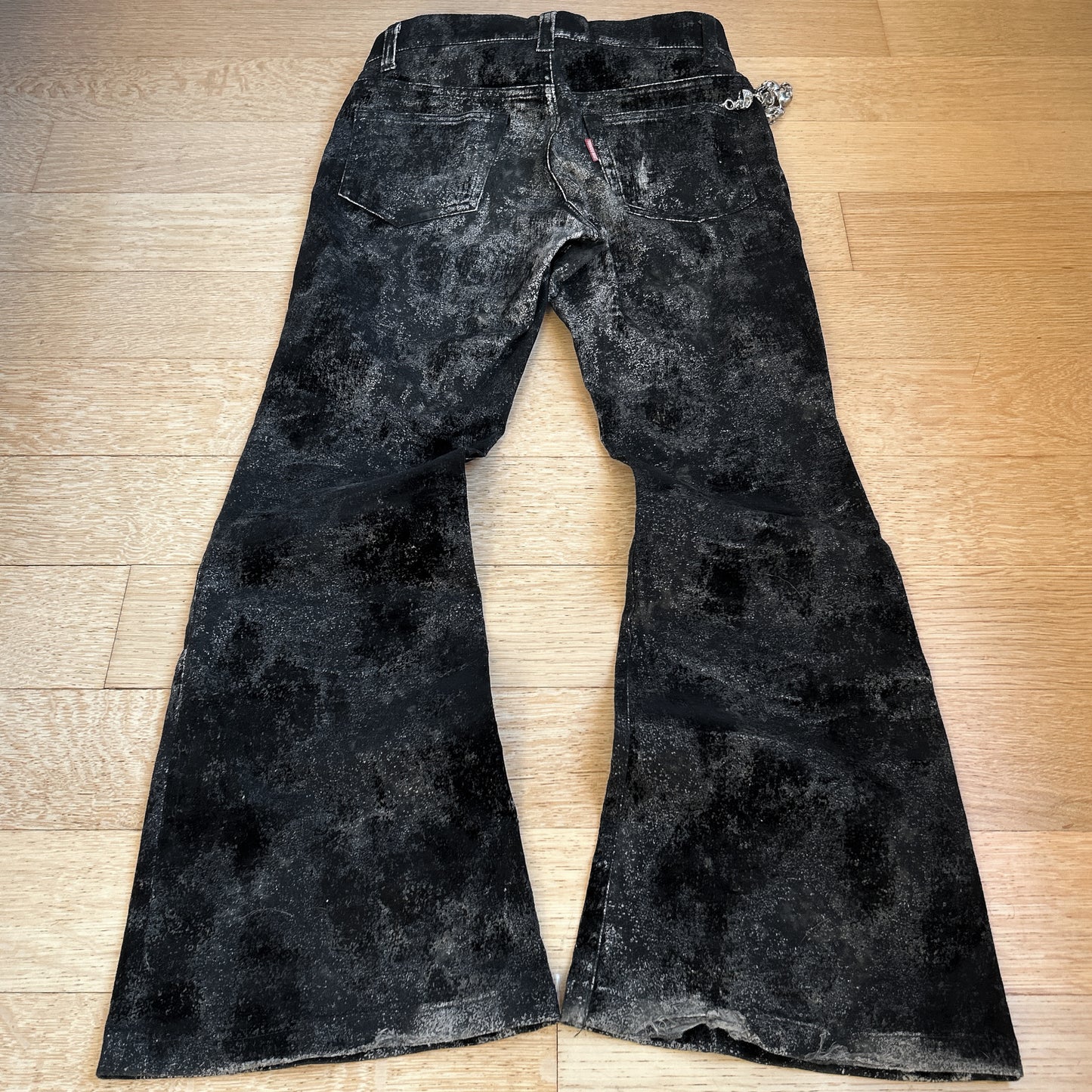 Tornado Mart Textured Black Flared Jeans