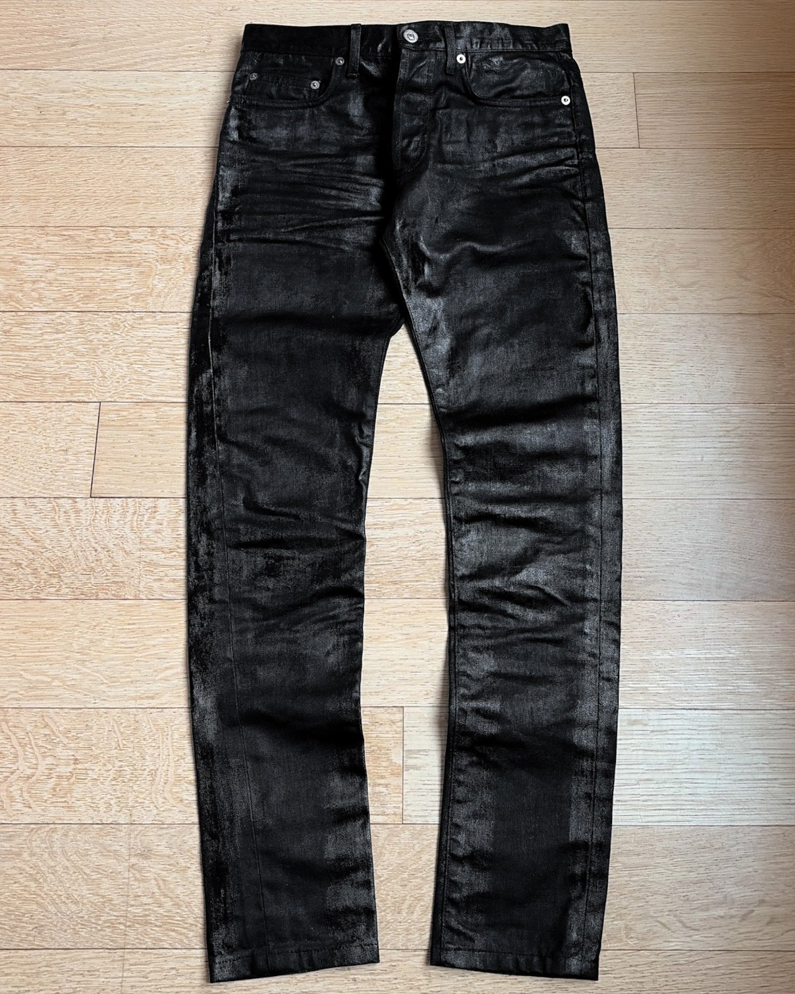 AW08 Dior Homme Waxed Coated Denim Jeans
