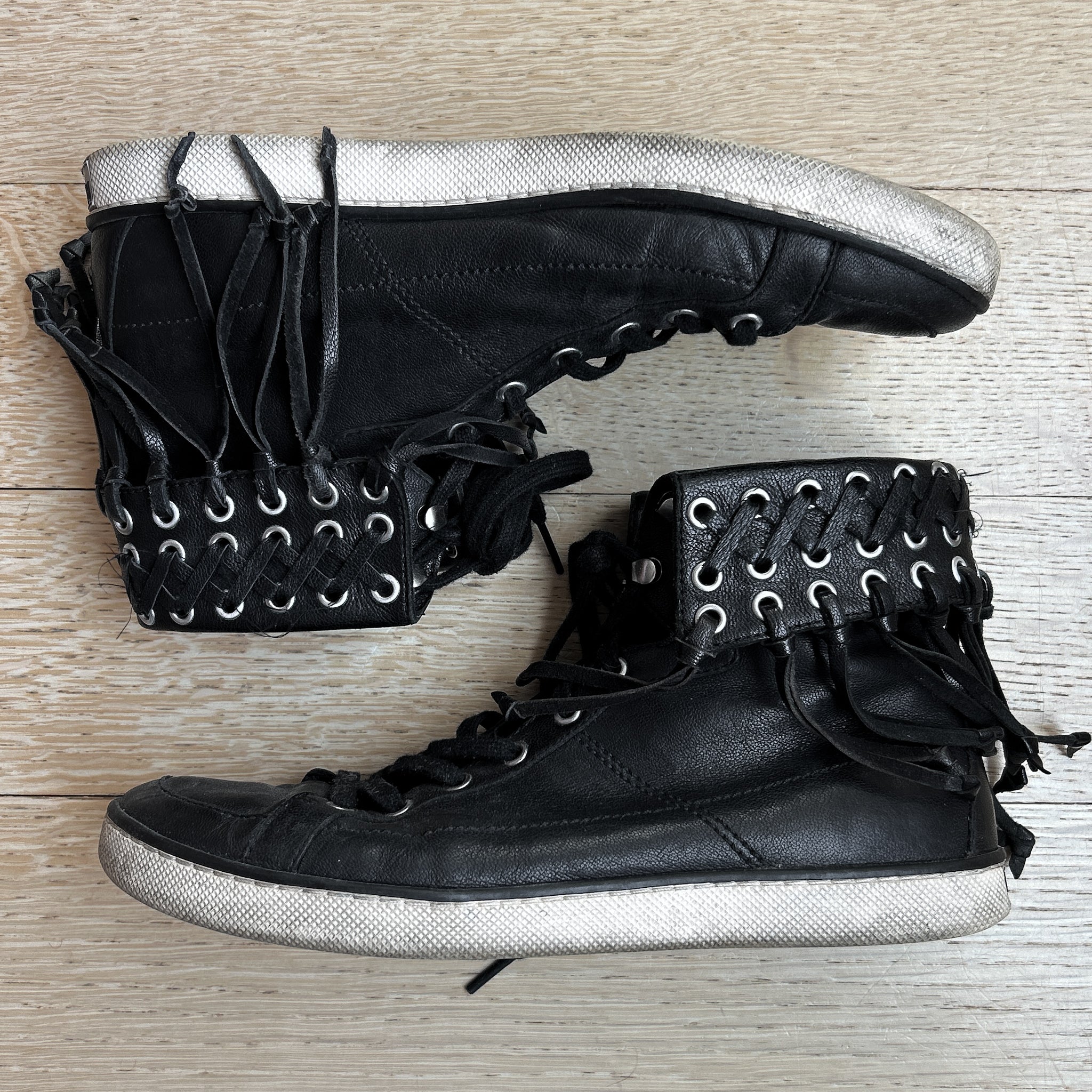 Balmain Leather Tassel Sneakers