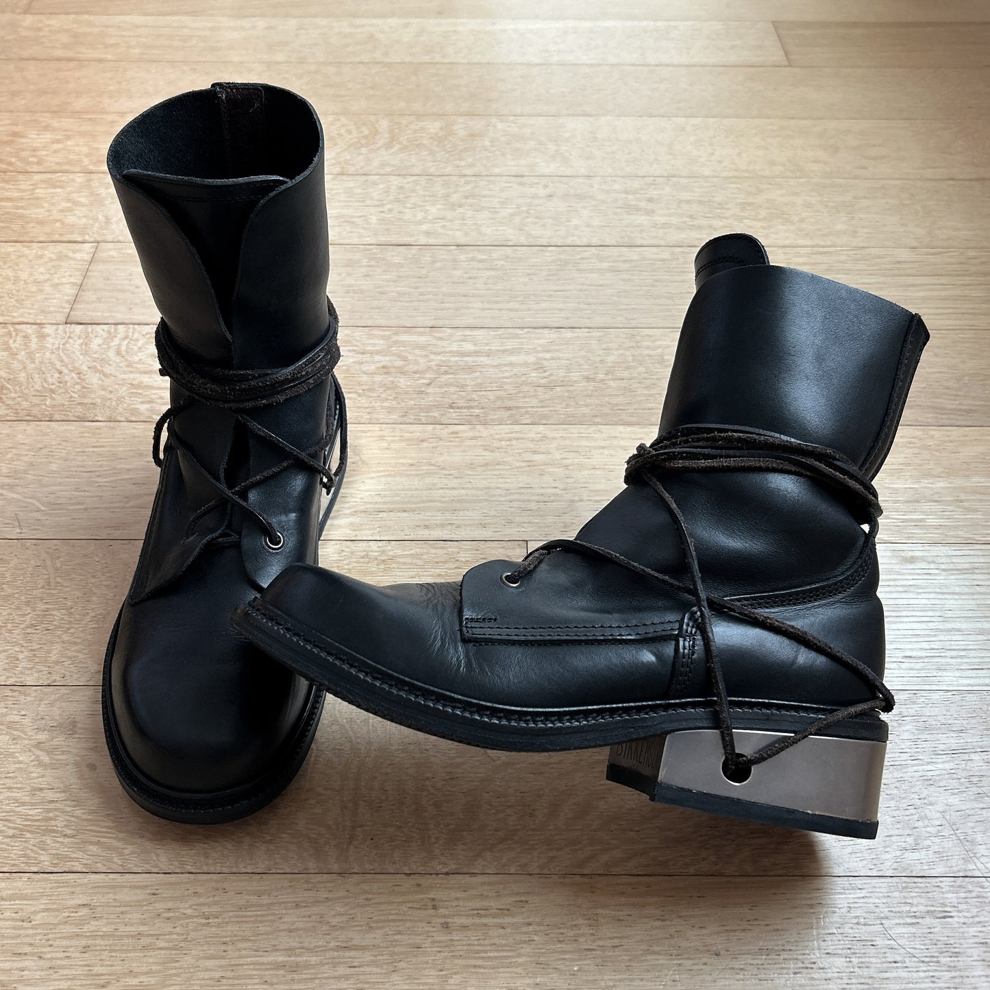 90s Dirk Bikkembergs Lace-Through Steel Heel Boots