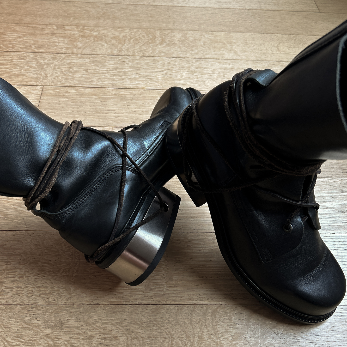 90s Dirk Bikkembergs Lace-Through Steel Heel Boots