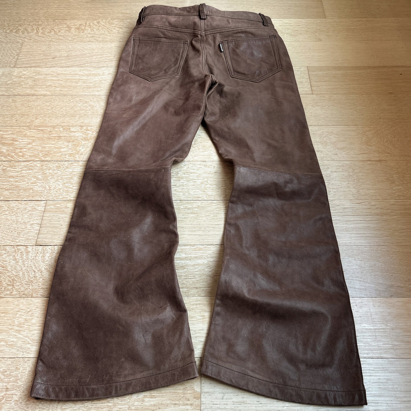 Tornado Mart Brown Cowhide Flared Pants