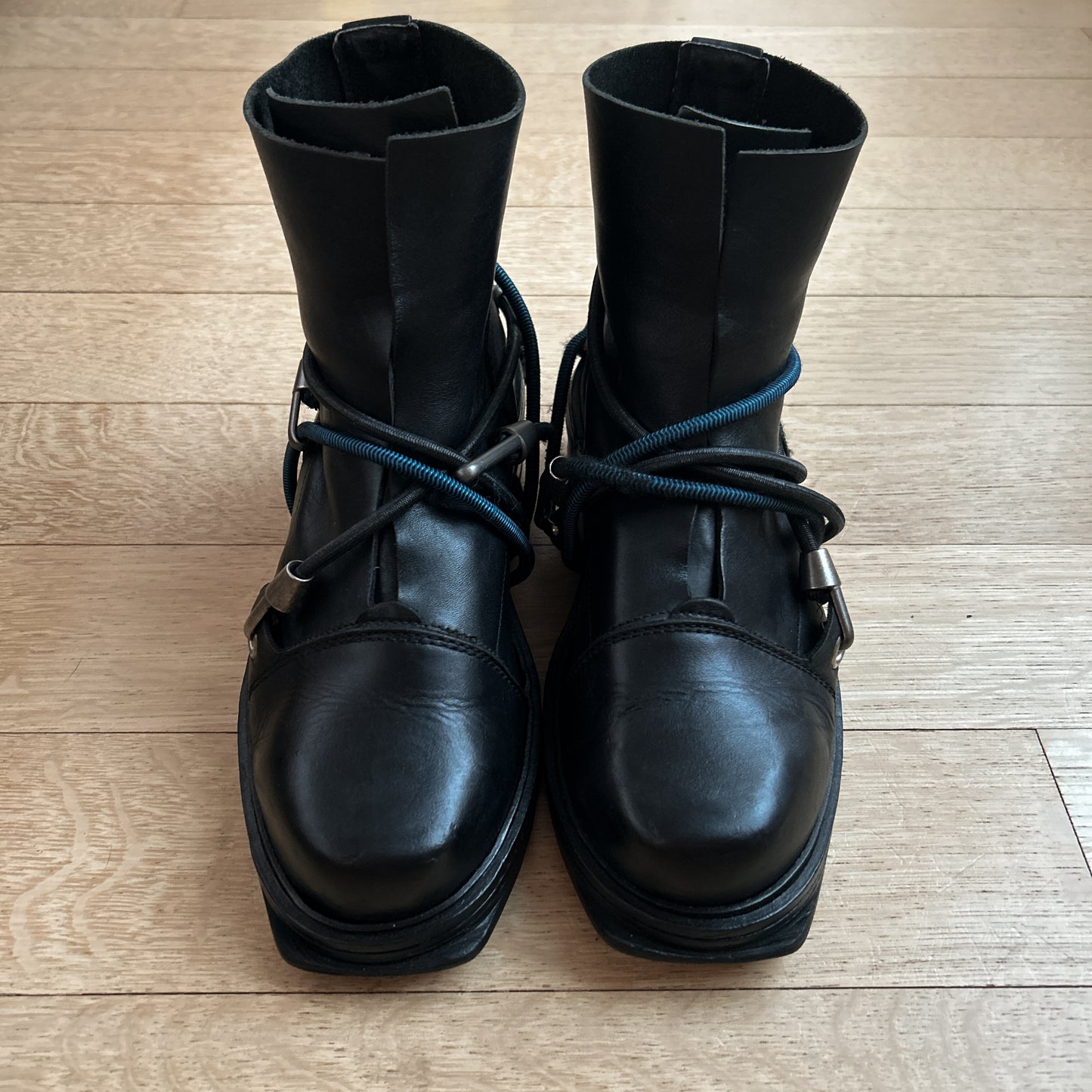 AW96 Dirk Bikkembergs Bungee Cord Mountaineering Boots With Steel Heel