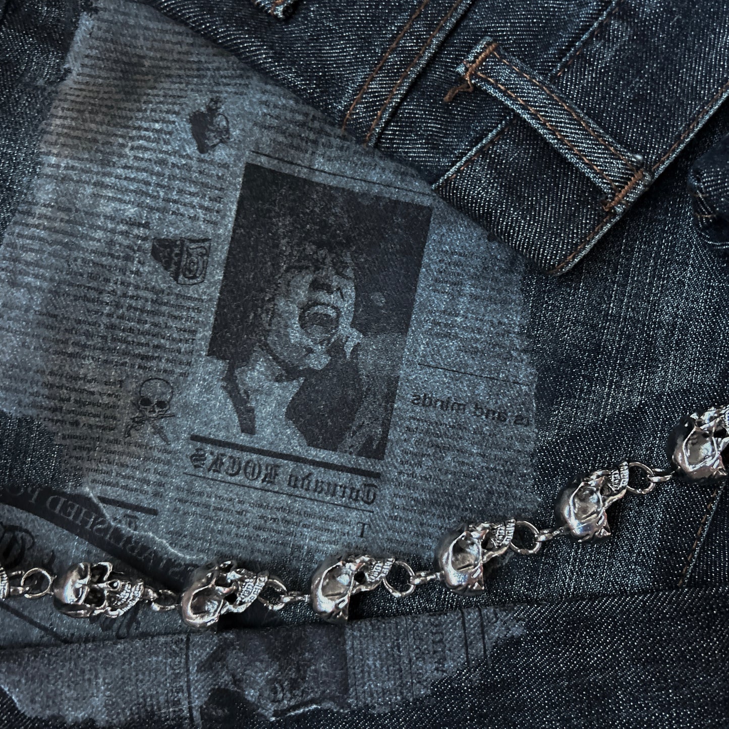 Tornado Mart “Newspaper” Flared Jeans