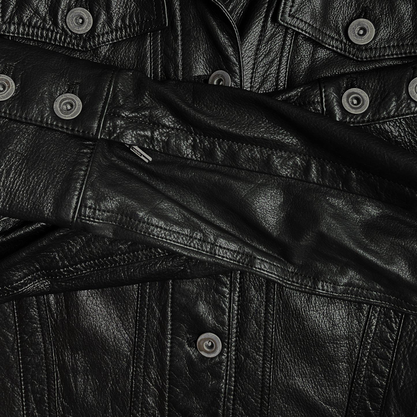 L.G.B Black Lambskin Trucker Jacket