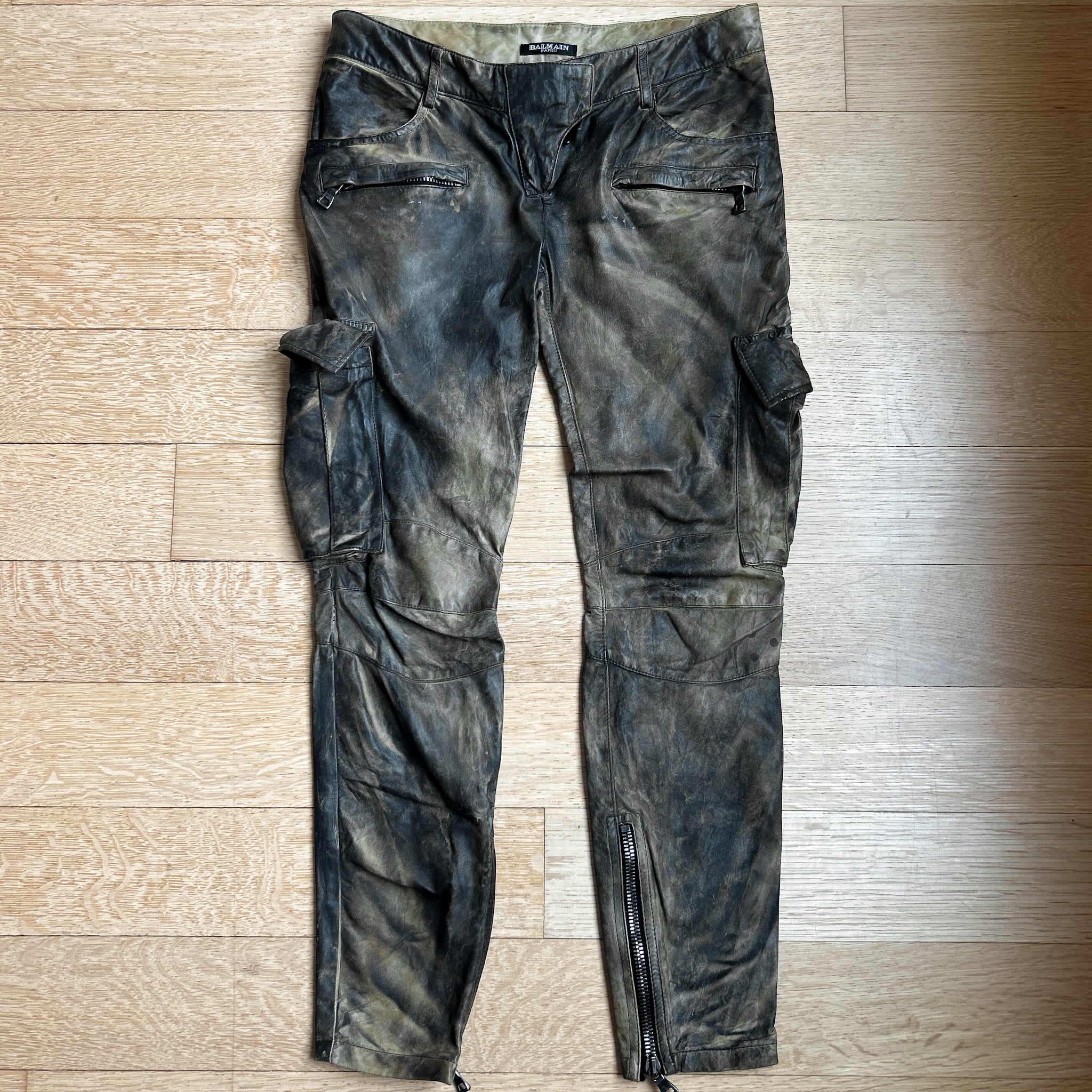 SS10 Balmain Oil Washed Lambskin Capris