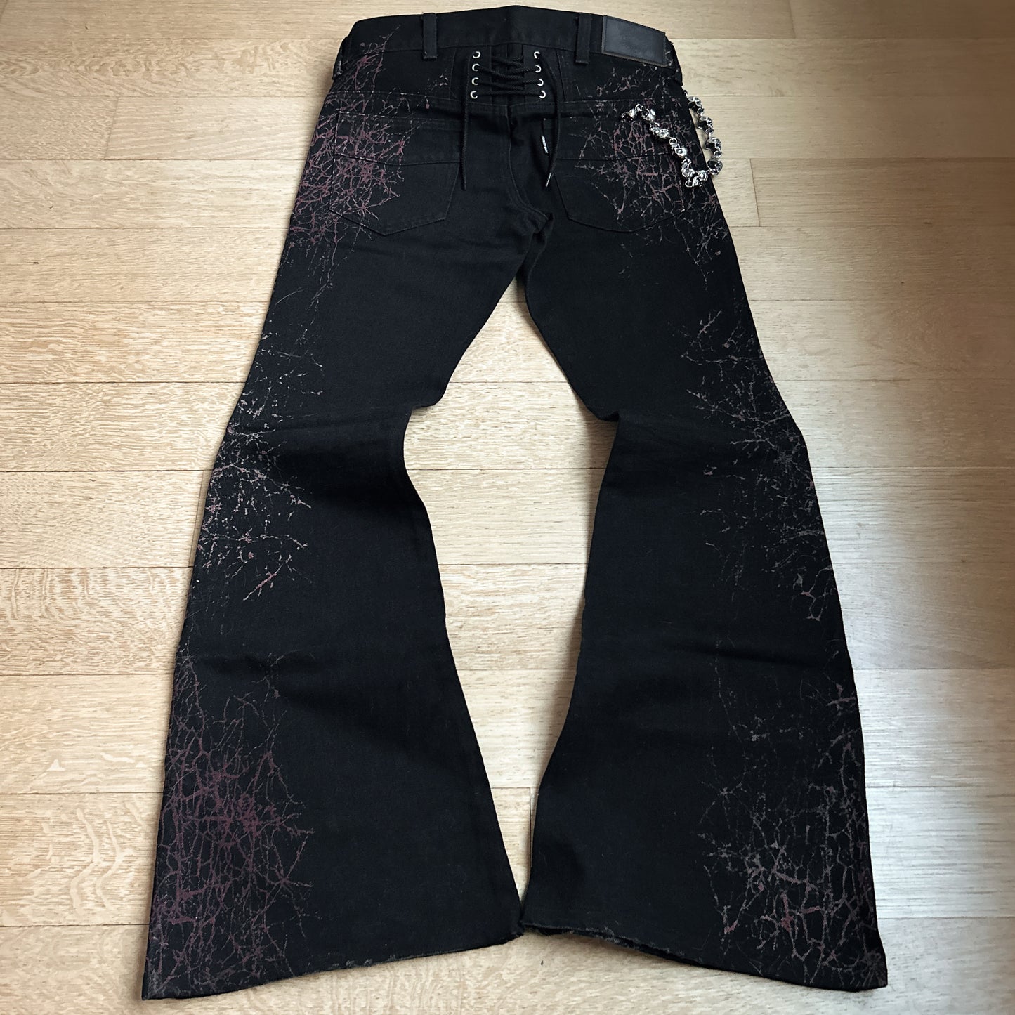 Tornado Mart “Web” Black Flared Jeans