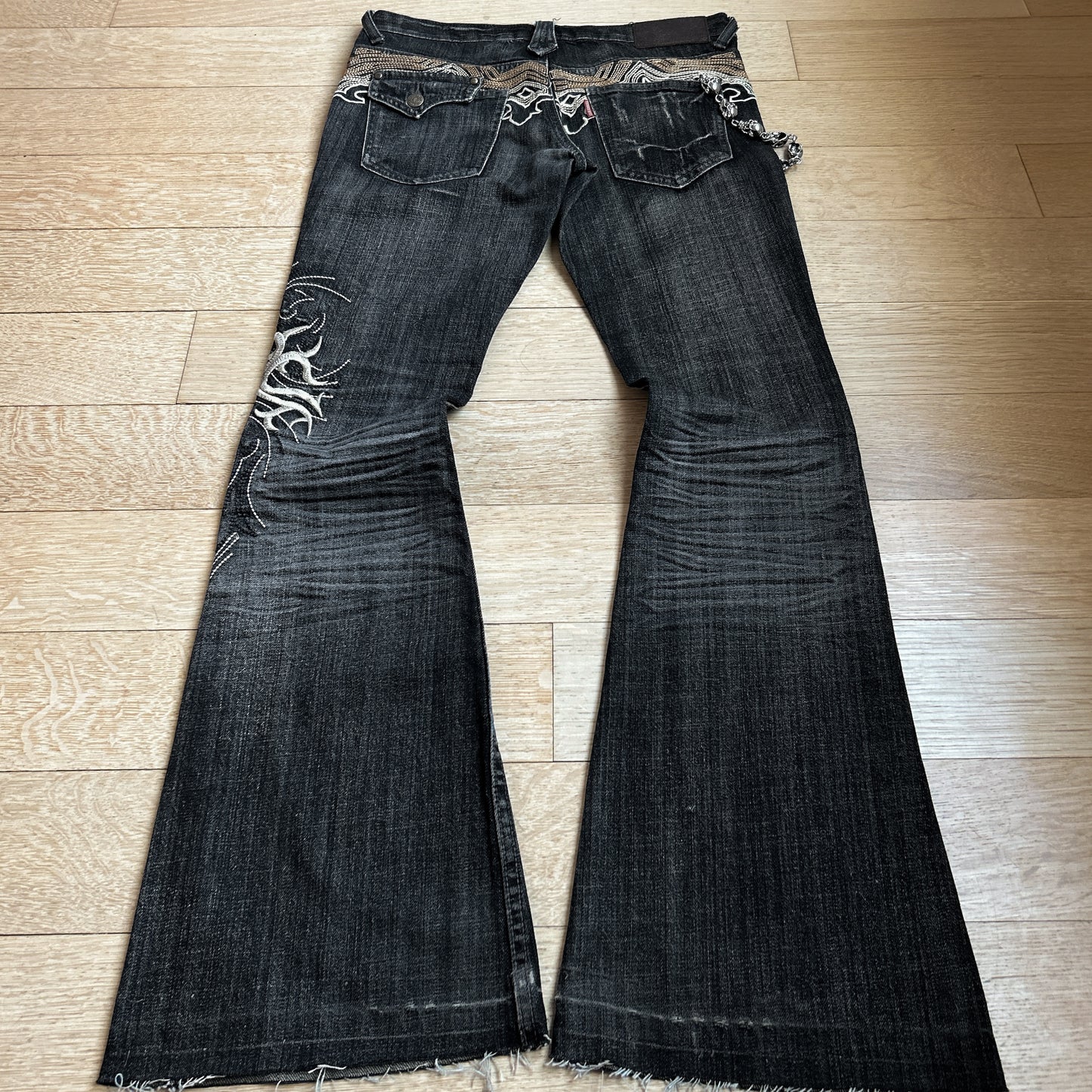 Tornado Mart “Scythe” Embroidered flared Jeans