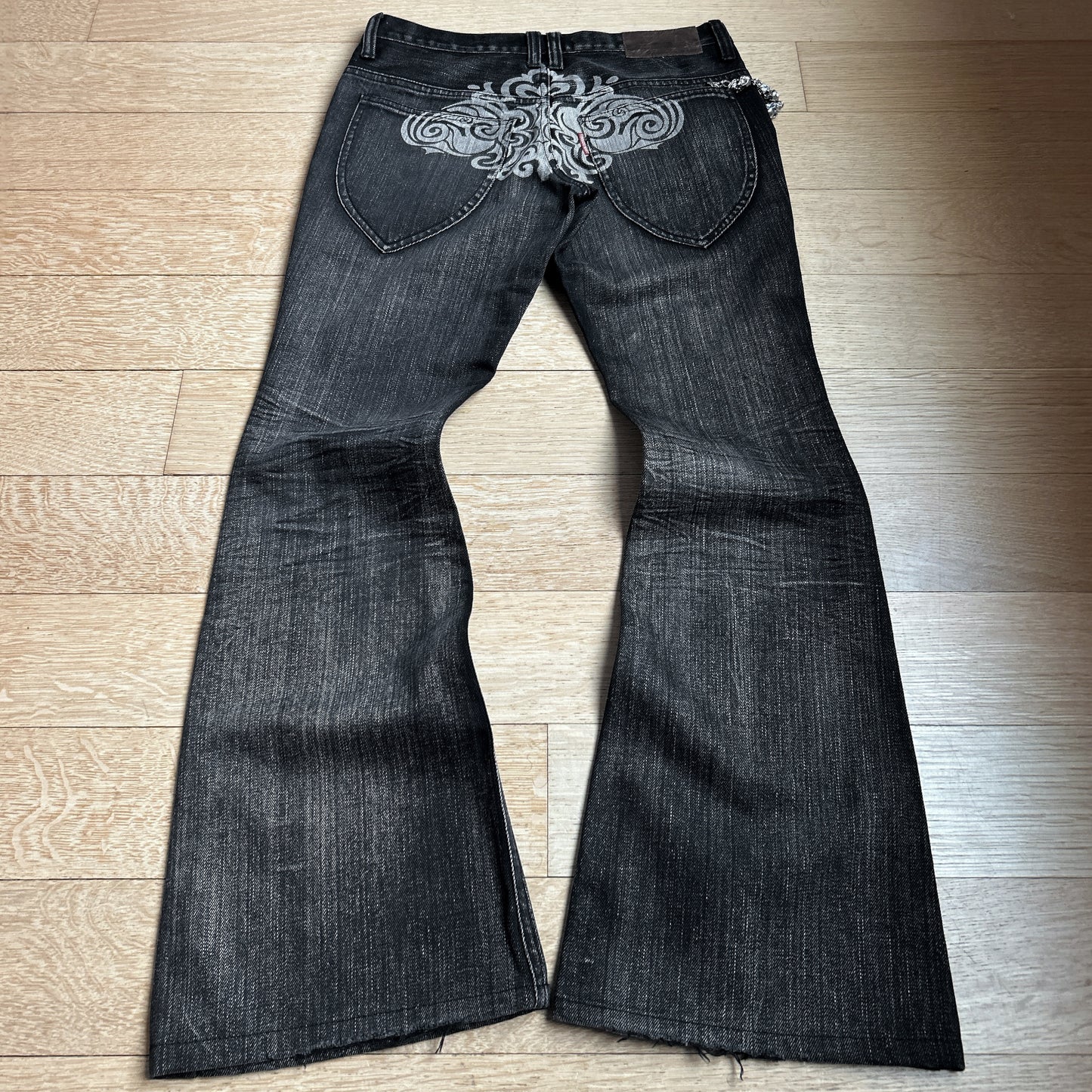 Tornado Mart “Tribal” Washed Flared Jeans