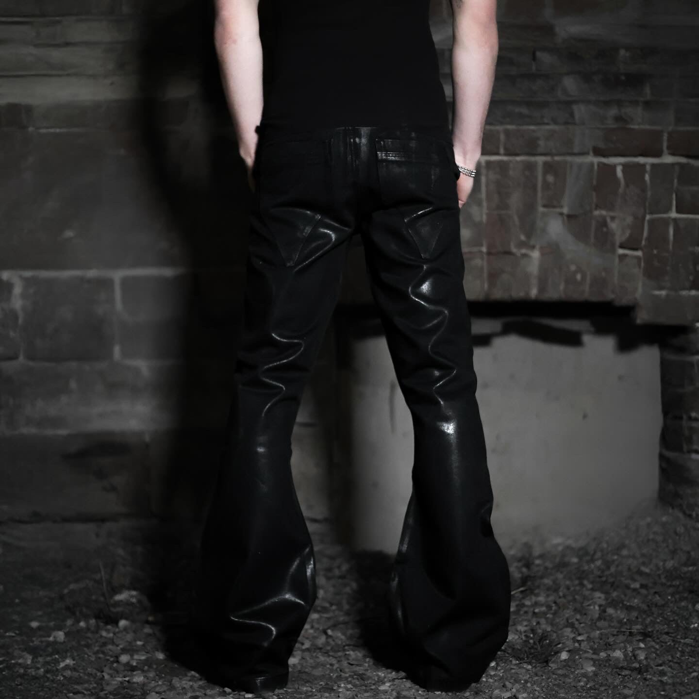 Icarus Waxed Flared Jeans