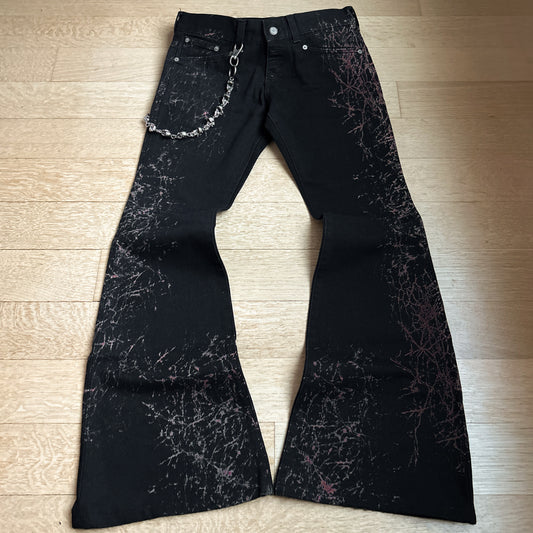 Tornado Mart “Web” Black Flared Jeans