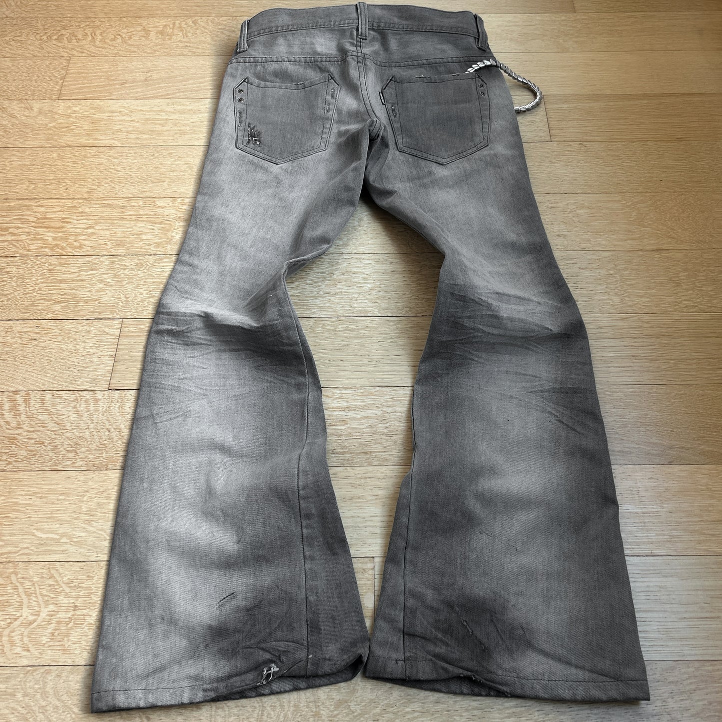 Tornado Mart “Cross” Washed Grey Flared Jeans