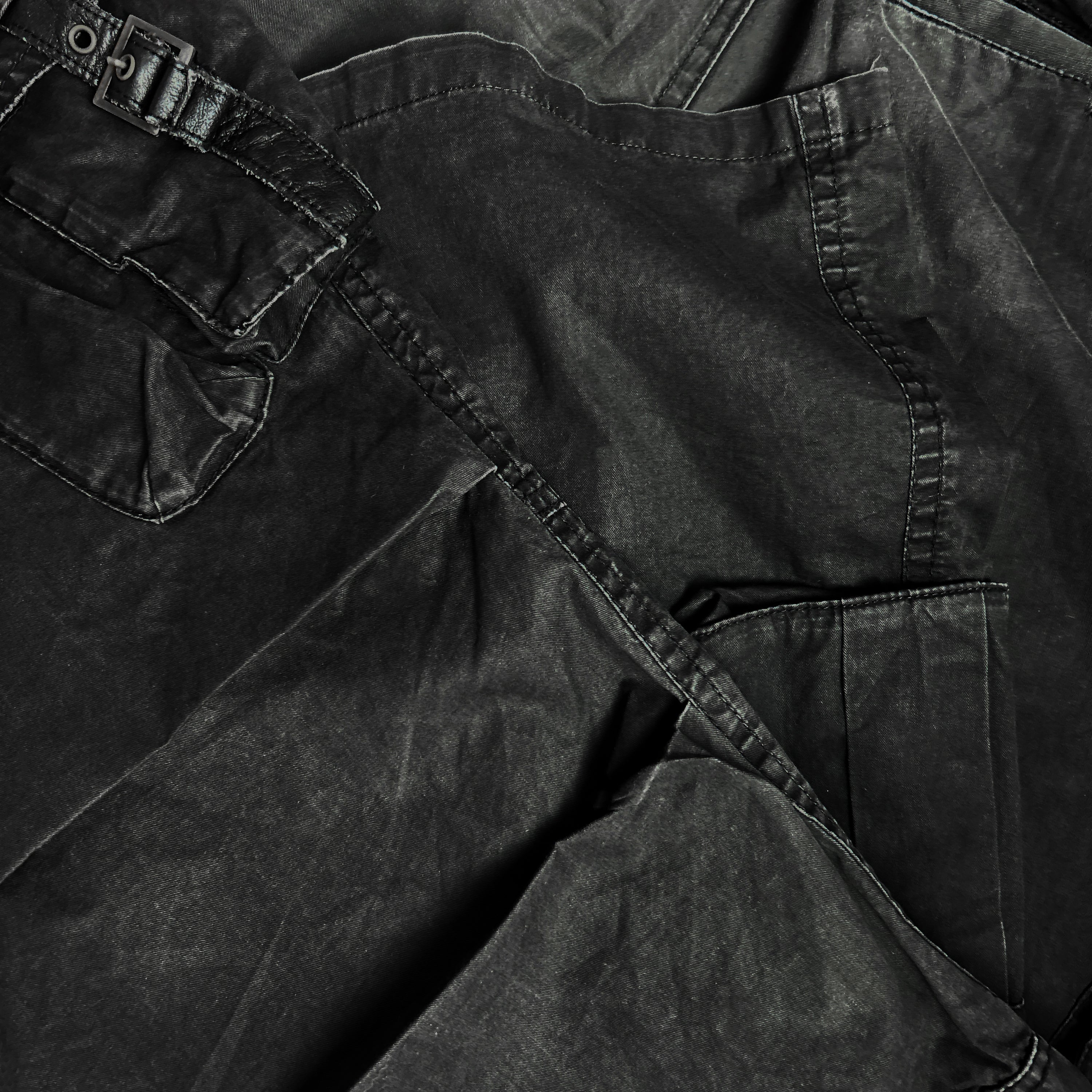 Tornado Mart Black Flared Cargo Pants