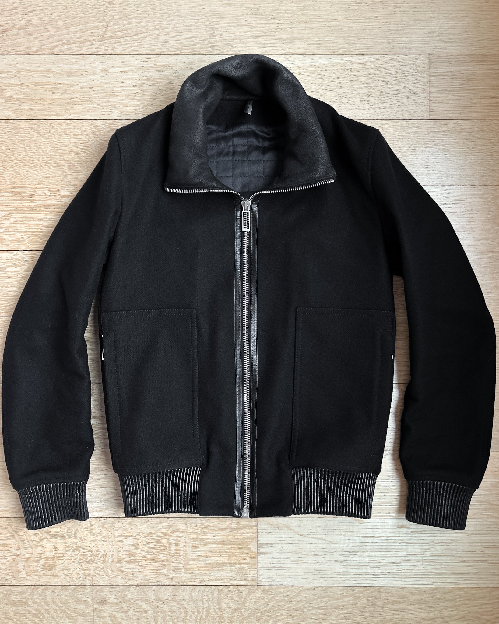 AW09 Dior Homme Wool Jacket with Lambskin Accents