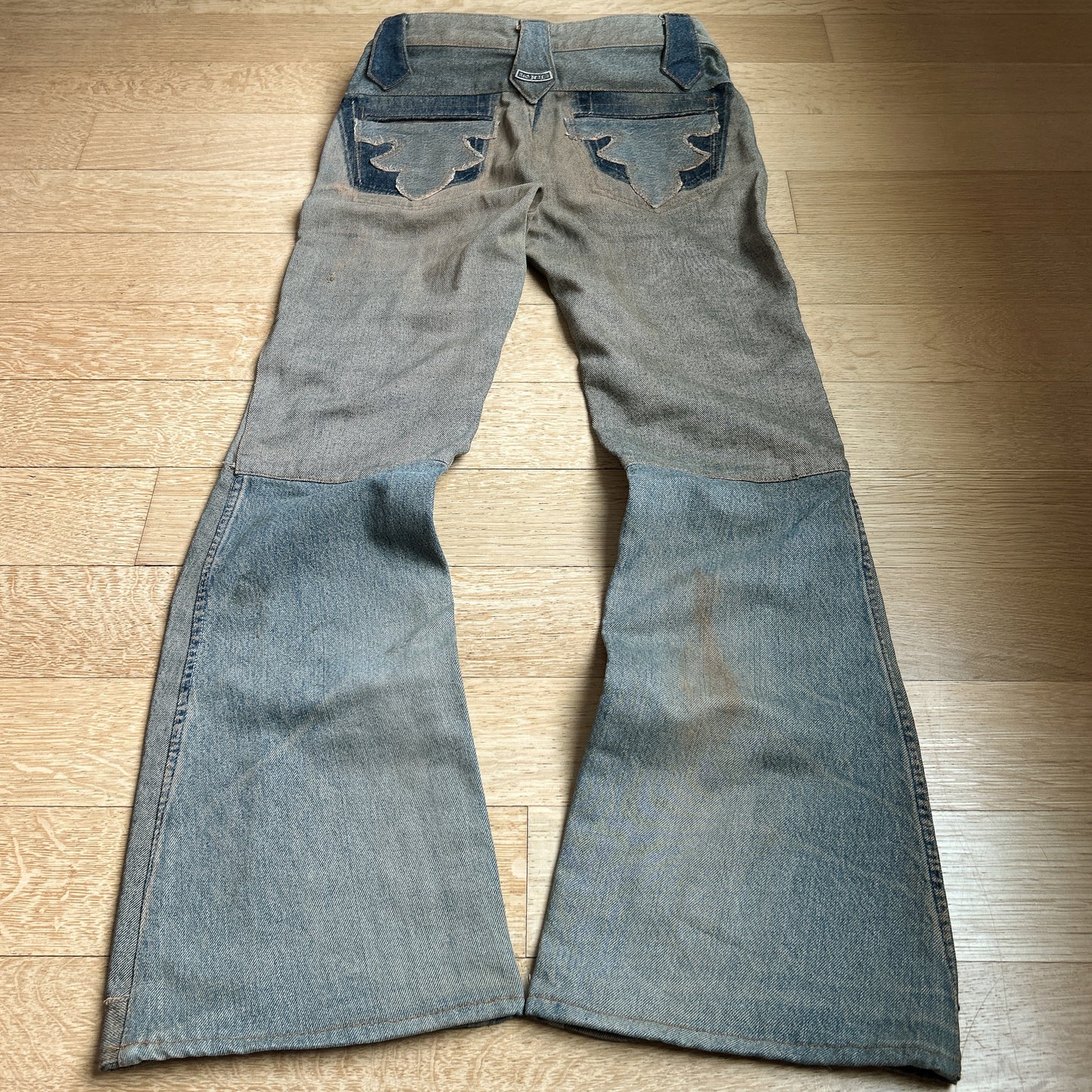 2000s A&G Washed Laced Flared Jeans with .925 Silver Accents