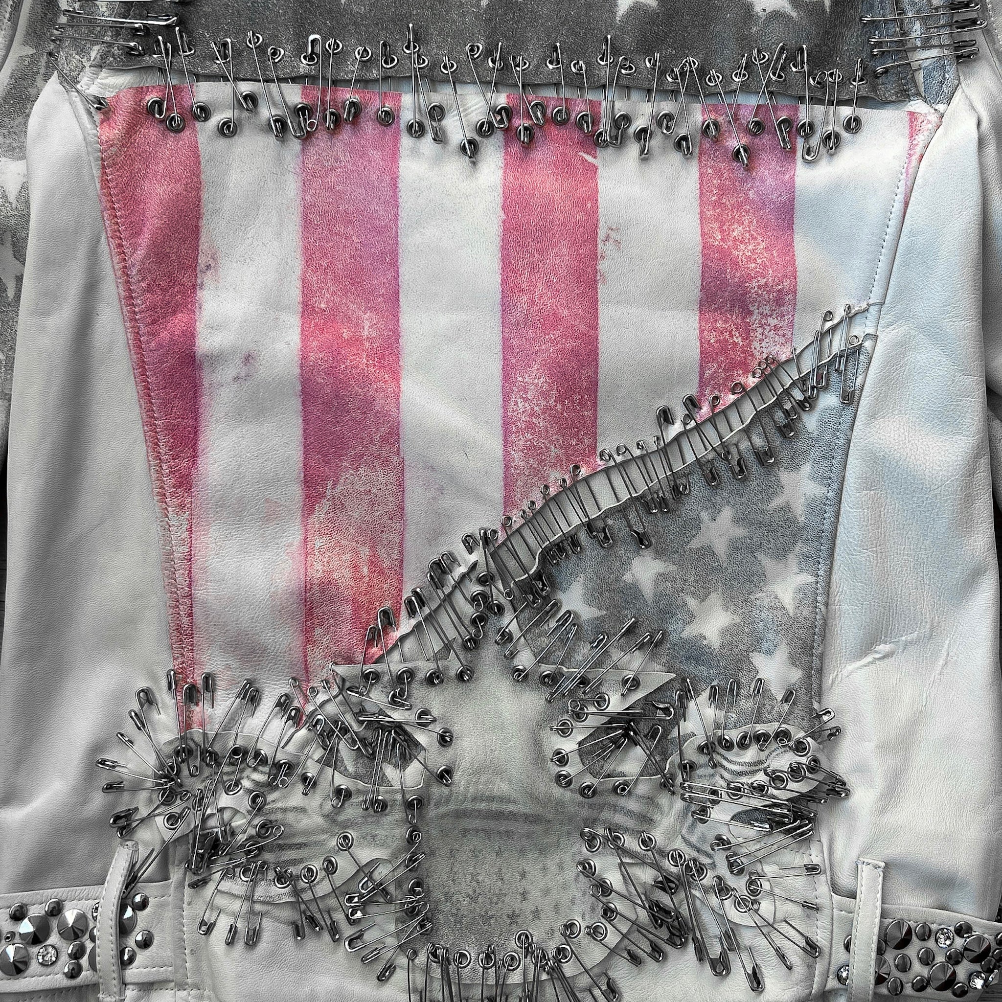 SS11 Balmain Flag Embellished Safety Pin Jacket