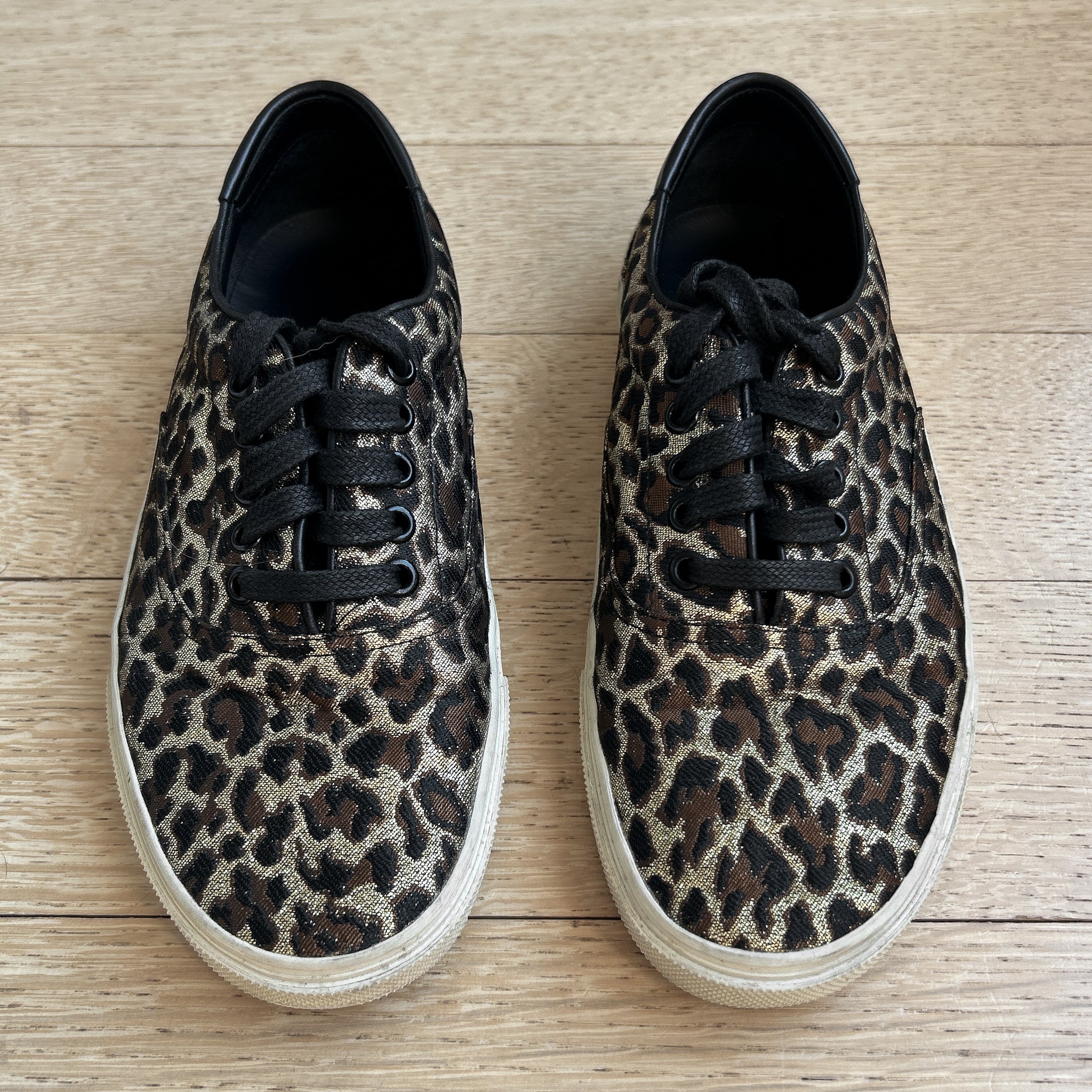 Saint Laurent Leopard Print Low Tops
