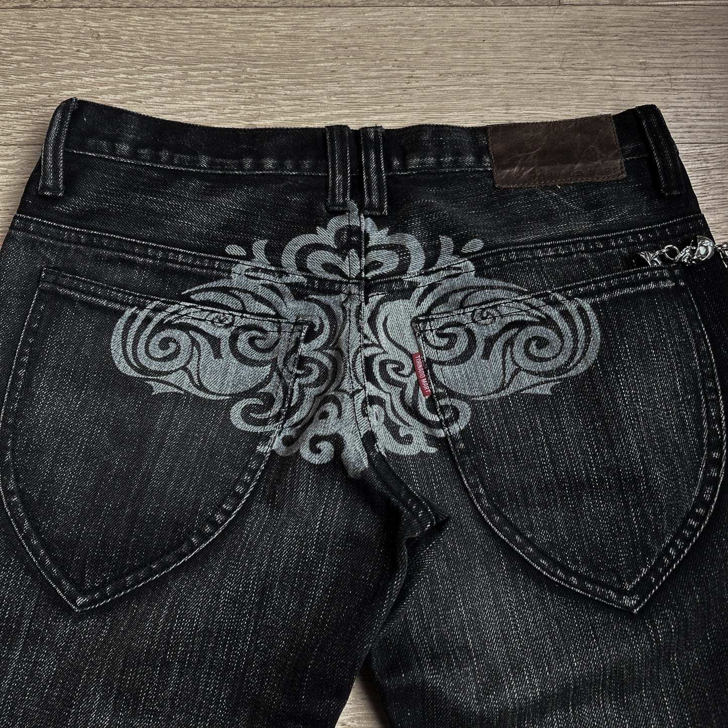 Tornado Mart “Tribal” Washed Flared Jeans