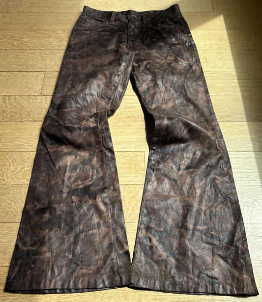 Tornado Mart Waxed Denim Flared Pants