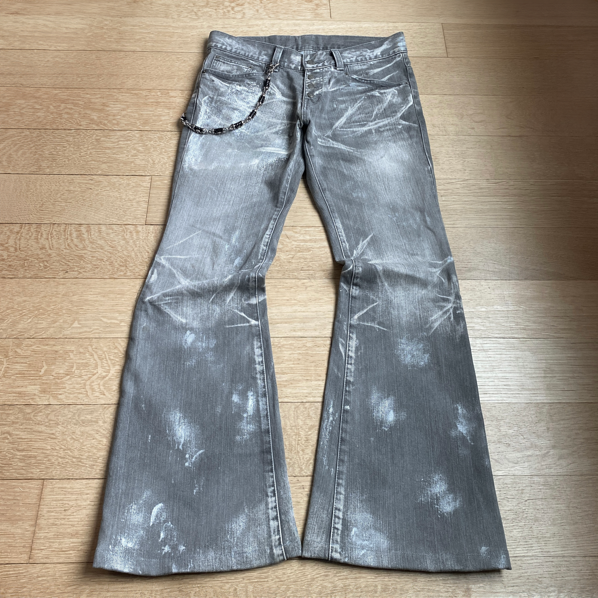 Tornado Mart Waxed Glitter Flared Jeans – goatskn