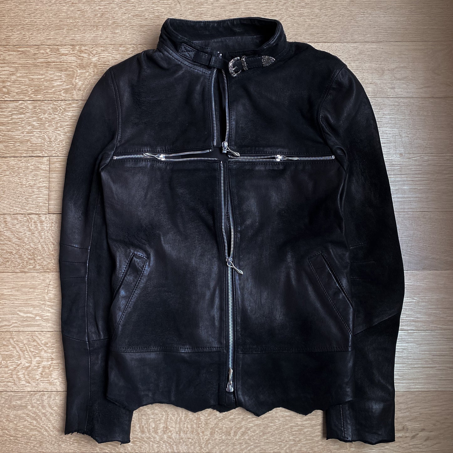 14th Addiction Sheepskin Cross Zip Jacket