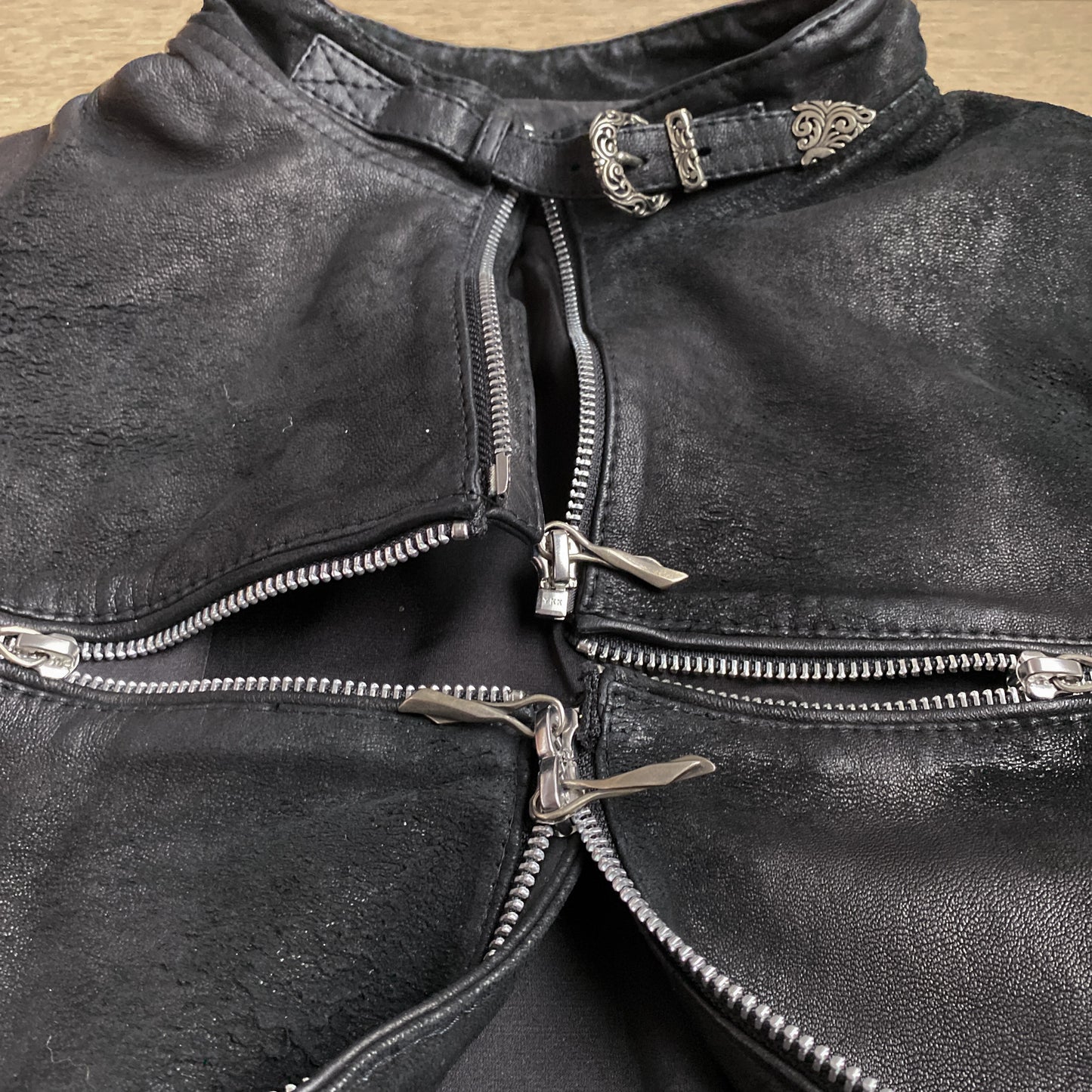 14th Addiction Sheepskin Cross Zip Jacket