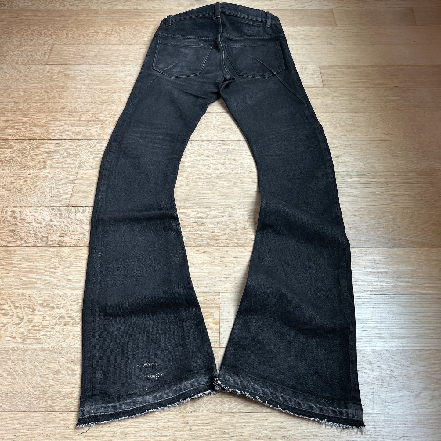 Attachment Black Bootcut Waxed Jeans