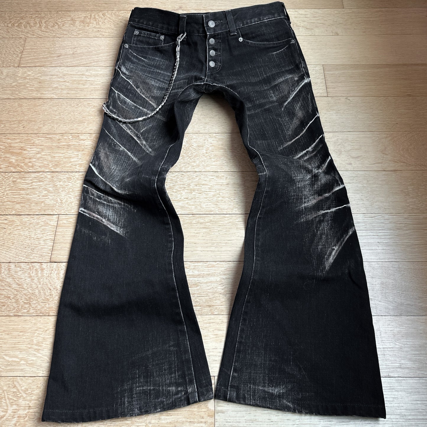 Tornado Mart Black Washed Flared Jeans