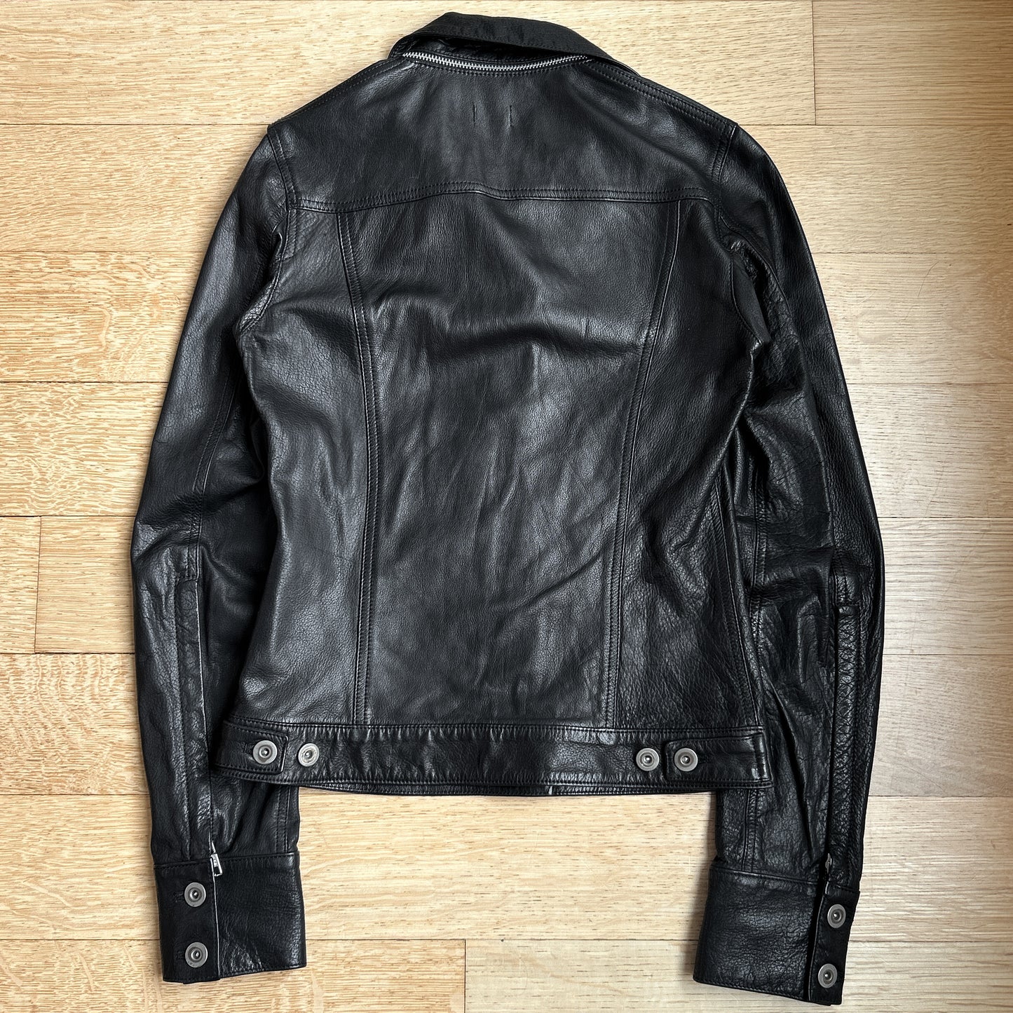 L.G.B Black Lambskin Trucker Jacket