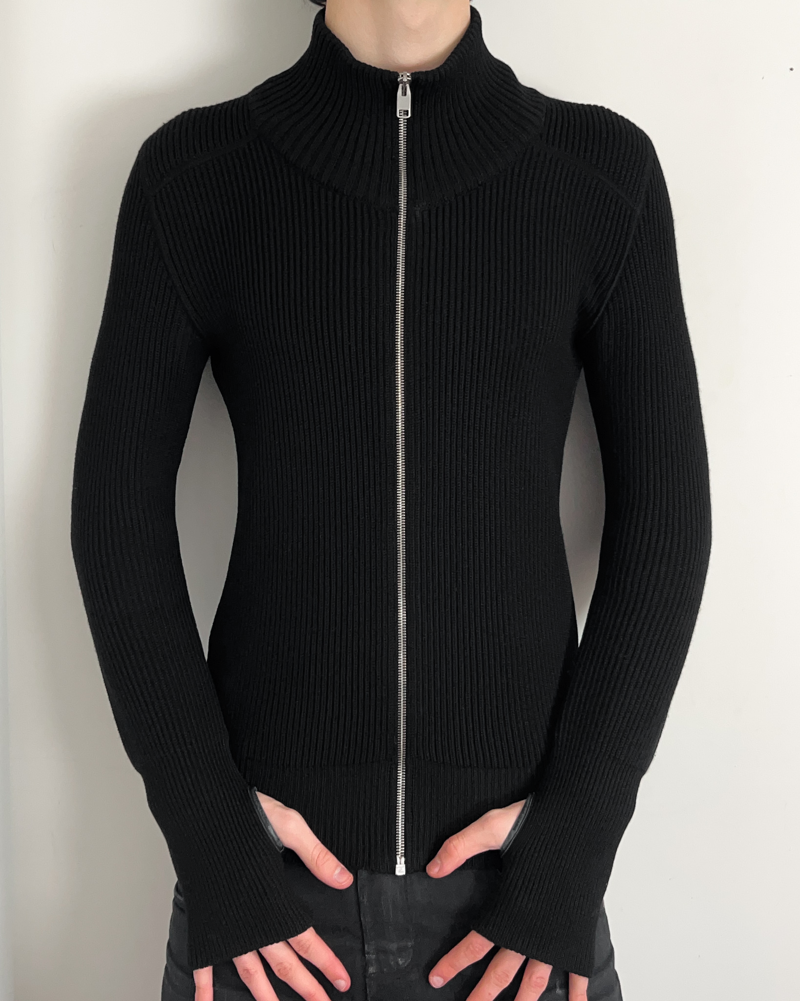 AW07 Dior Homme “Navigate” Wool Knitted Zip-Up
