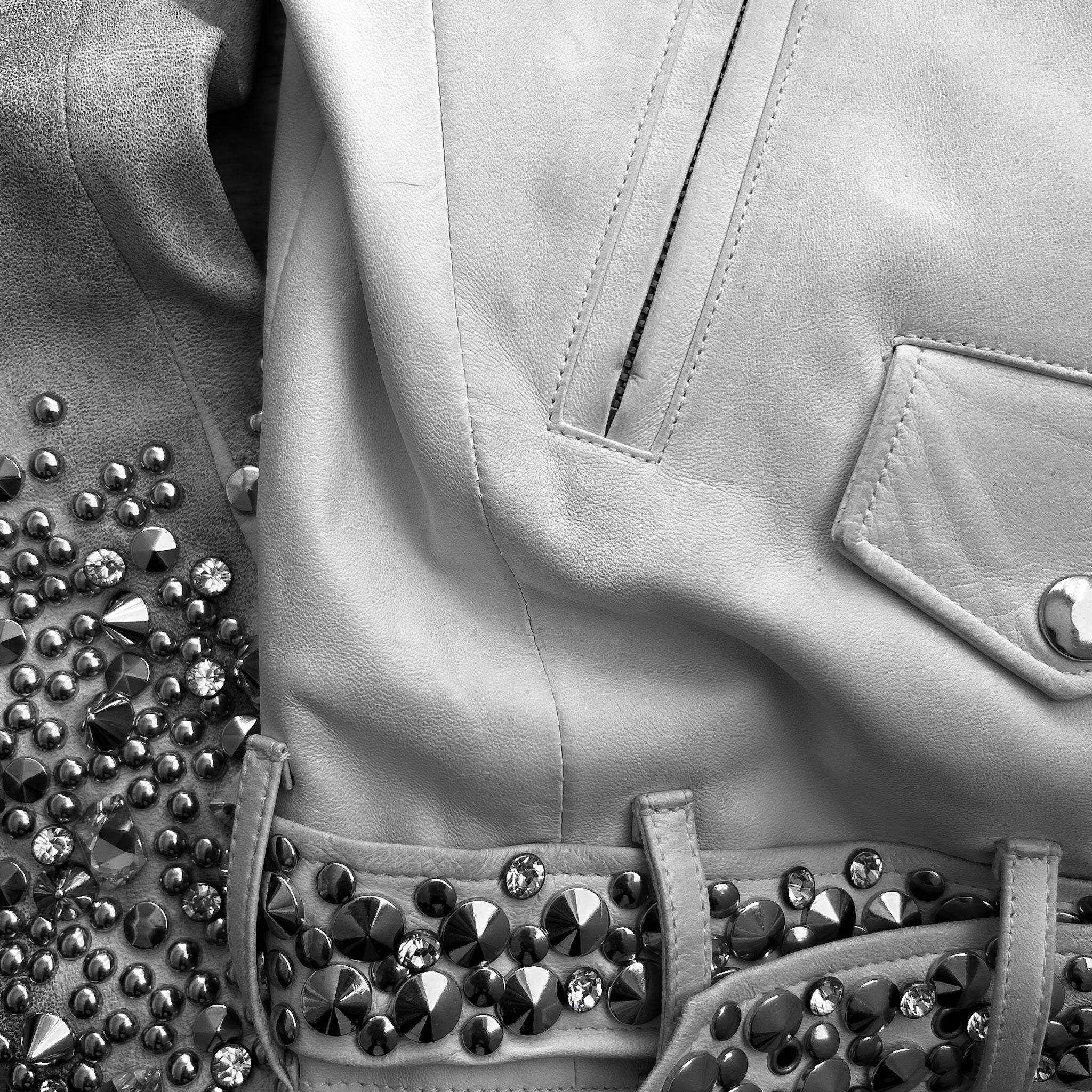 SS11 Balmain Flag Embellished Safety Pin Jacket – goatskn