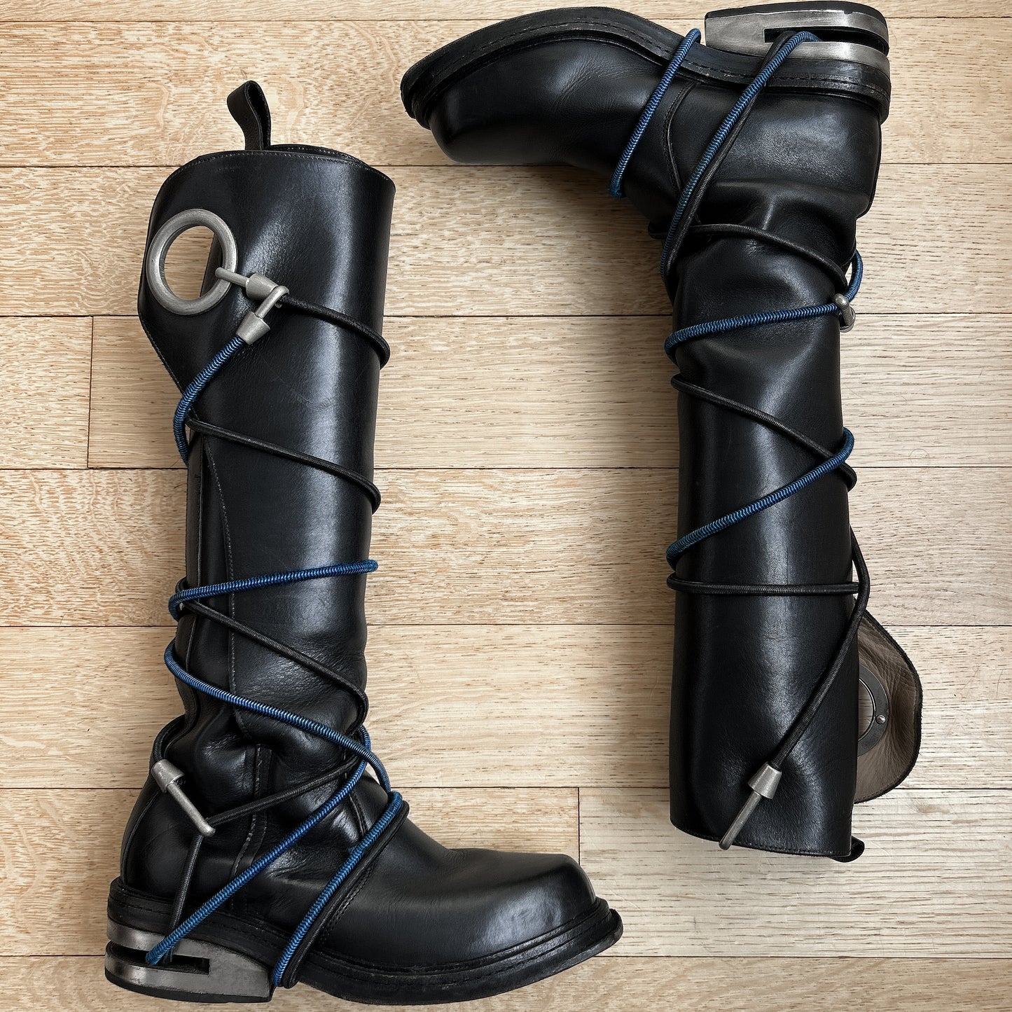 AW96 Dirk Bikkembergs Knee High Bungee Cord Boots