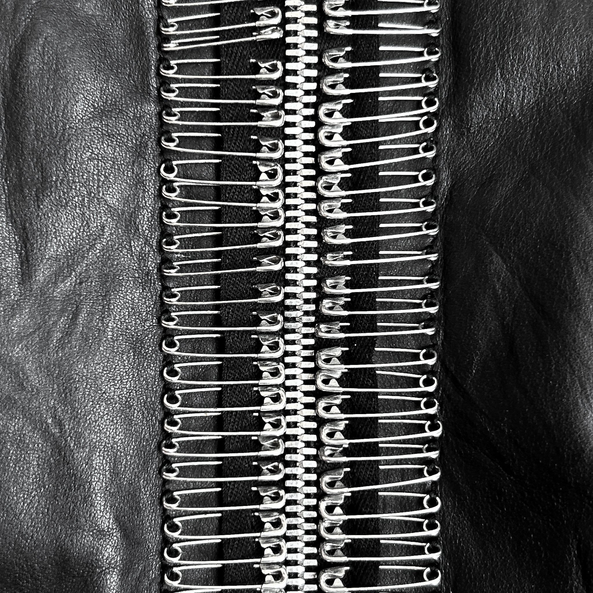 SS11 Balmain by Christophe Decarnin Safety Pin Leather Jacket