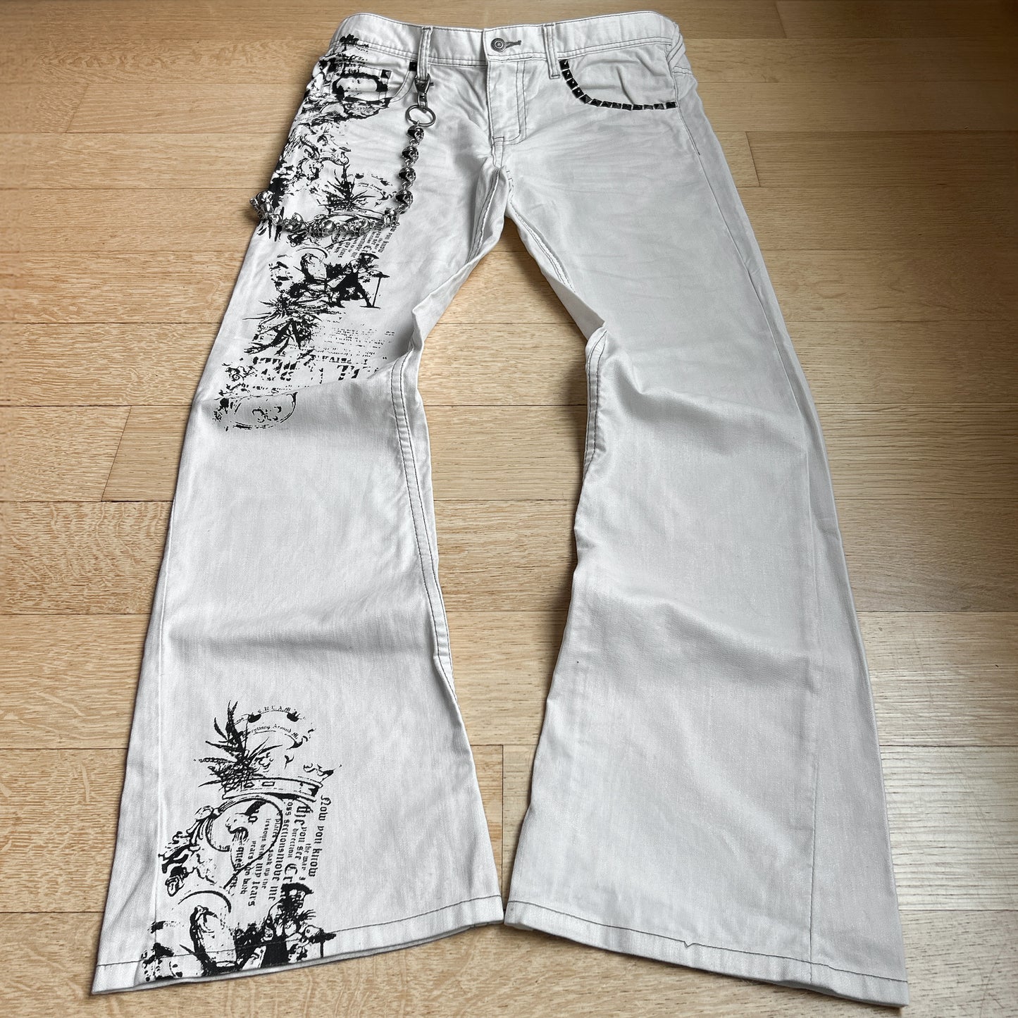 Tornado Mart “Tribal” Studded Flared Jeans