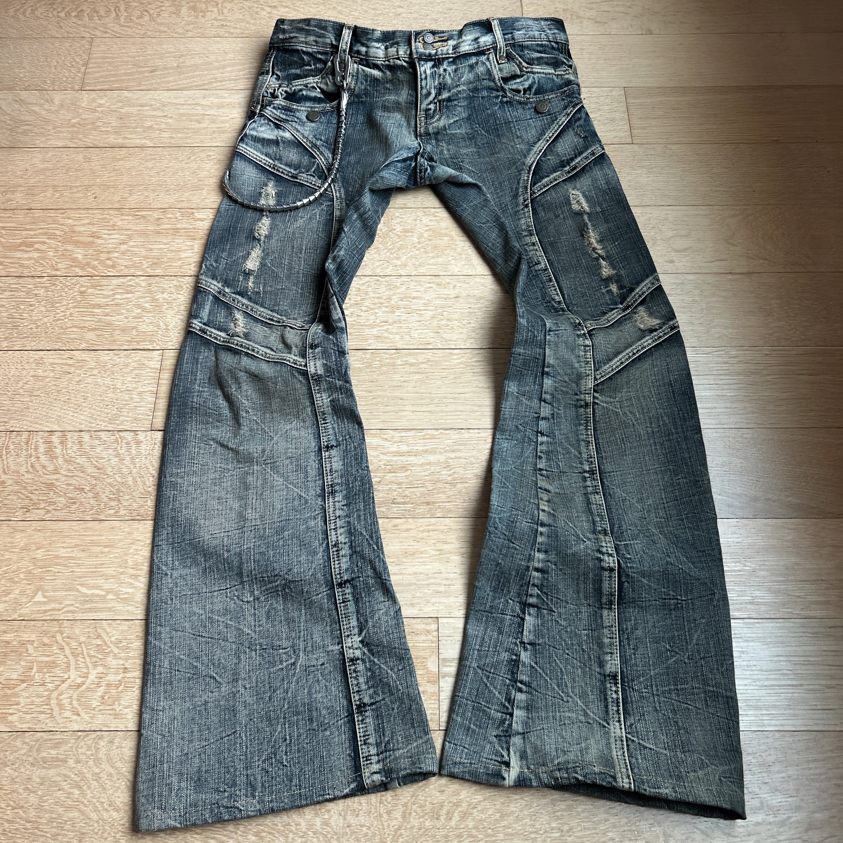 Tornado Mart Acid Washed Flared Jeans