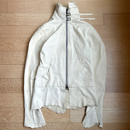 2000s Michel Berandi White Lambskin Jacket