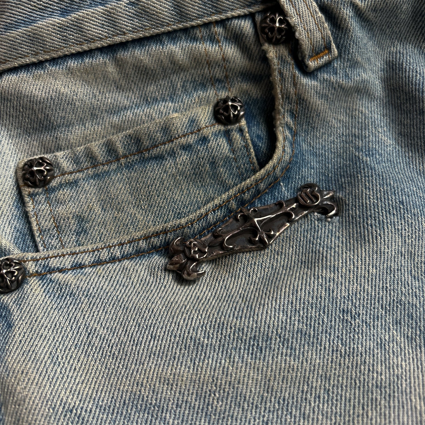 A&G Washed Carpenter Jeans with .925 Silver Hardware