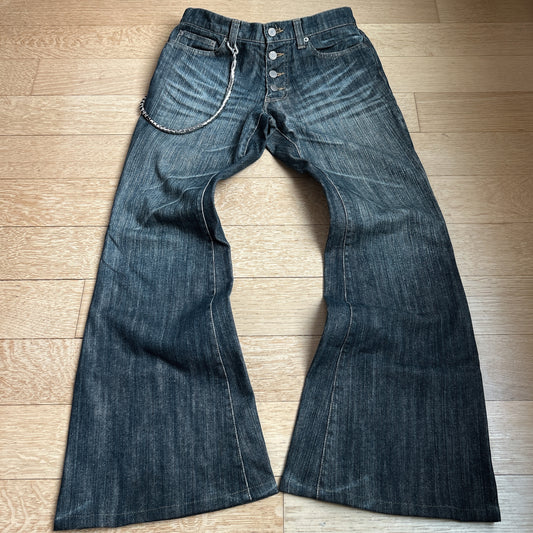 Tornado Mart Blue Washed Flared Jeans