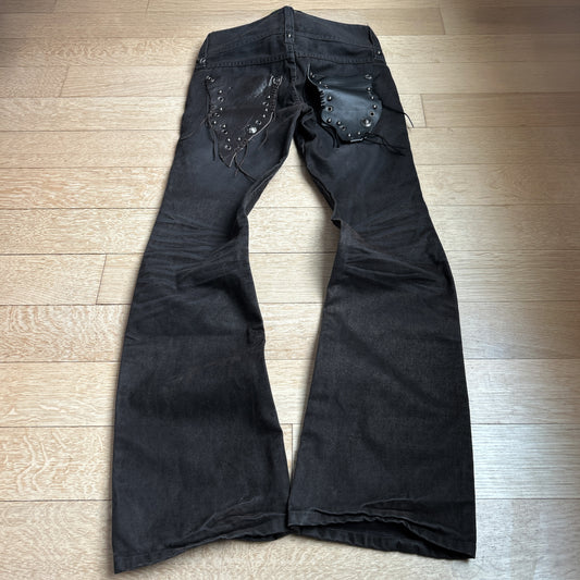 Cook Jeans Leather Pocket Flared Jeans