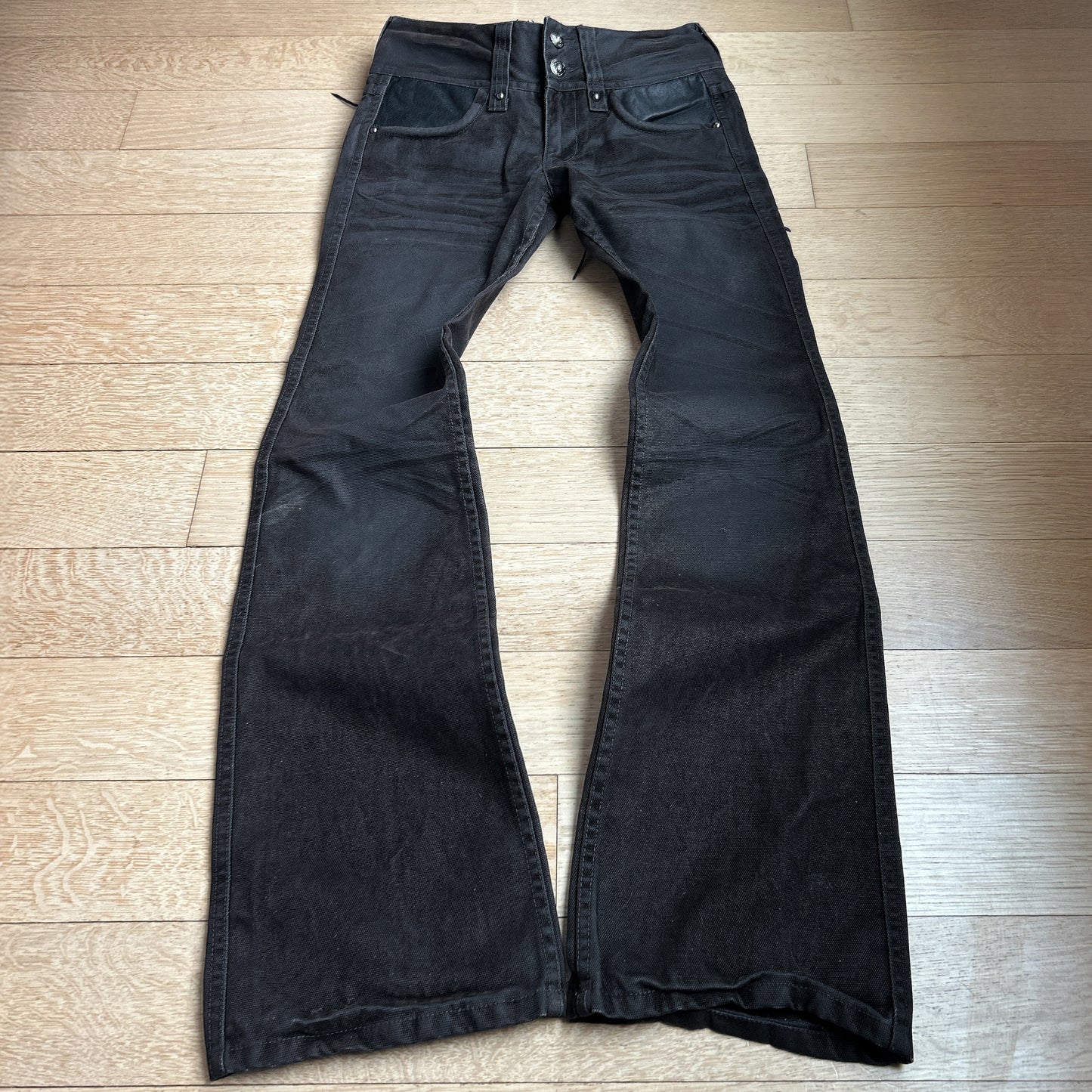 Cook Jeans Leather Pocket Flared Jeans