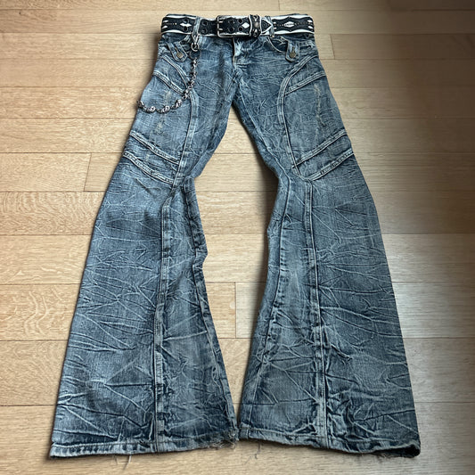 Tornado Mart Acid Wash Baggy Flared Jeans