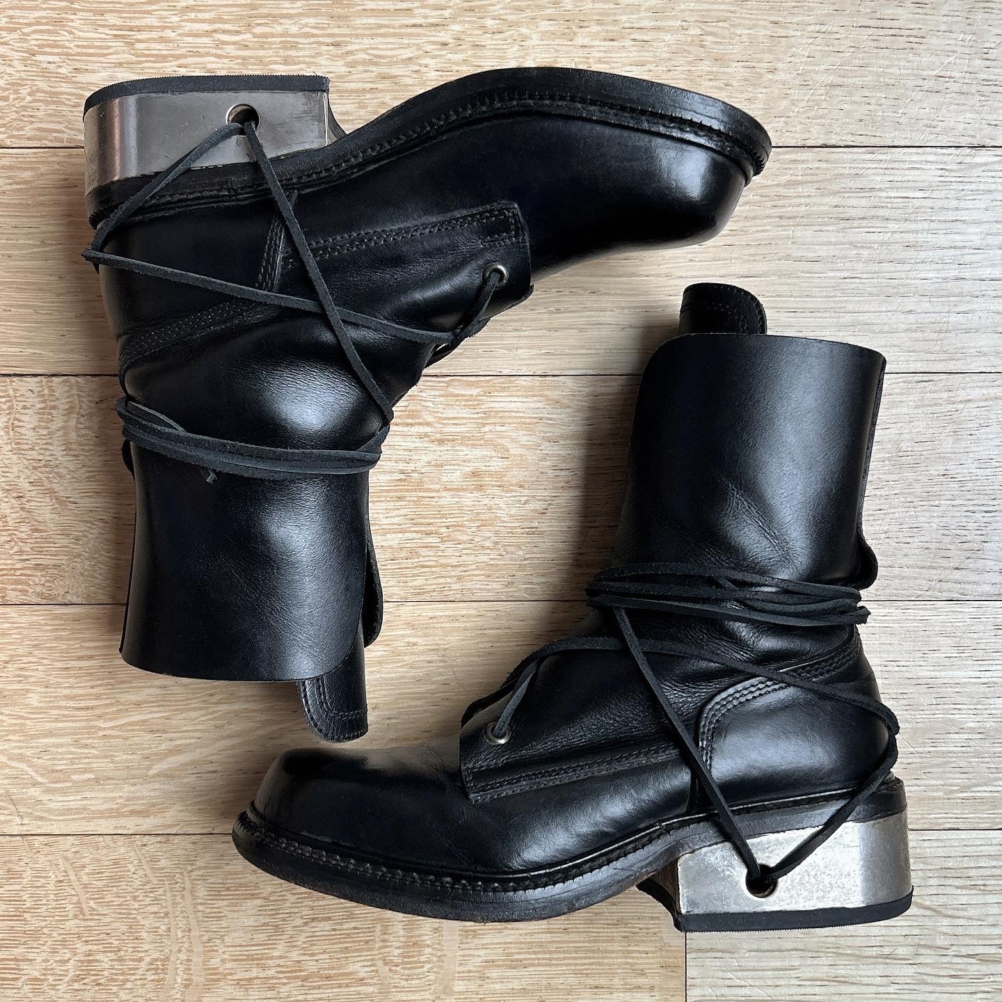 90s Dirk Bikkembergs Lace-Through Steel Heel Boots