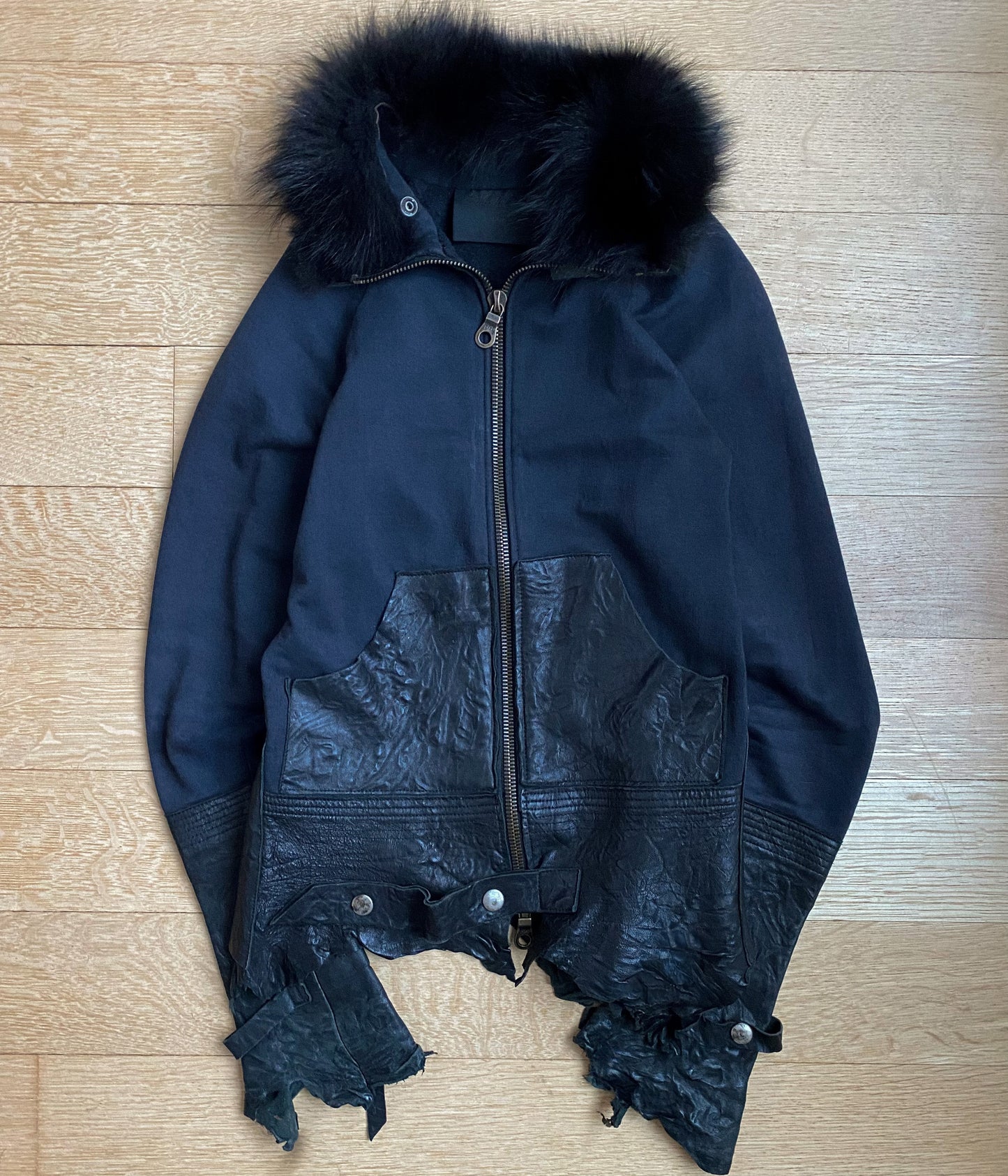 AW06 Michele Berandi Fox Fur & Lambskin Zip Up